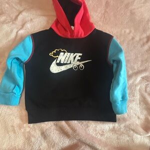 Nike Black and Blue Color-Block Hoodie